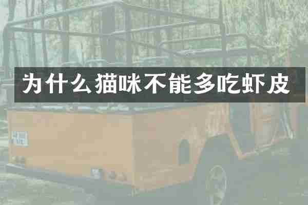 为什么猫咪不能多吃虾皮