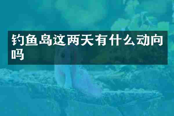 钓鱼岛这两天有什么动向吗