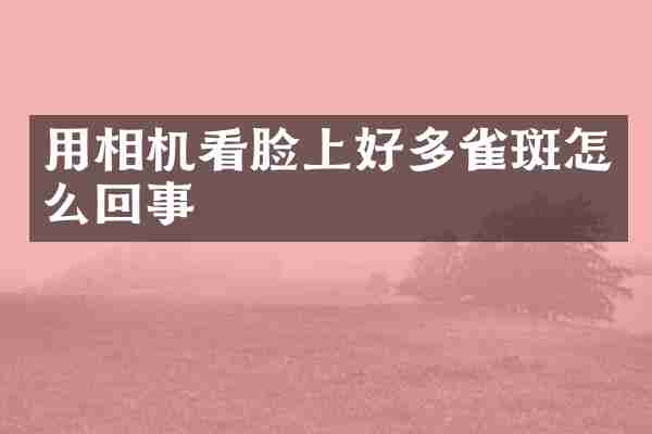 用相机看脸上好多雀斑怎么回事
