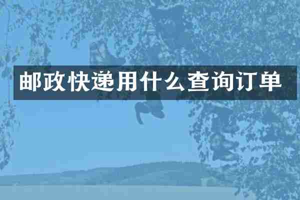 邮政快递用什么查询订单