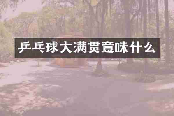 乒乓球大满贯意味什么