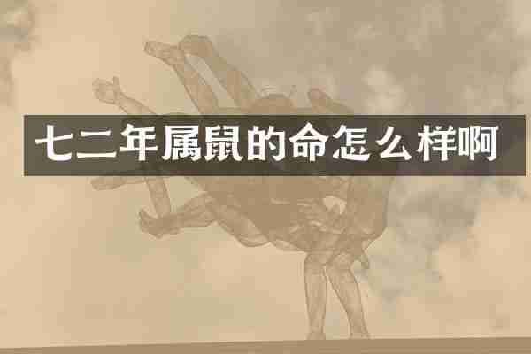 七二年属鼠的命怎么样啊