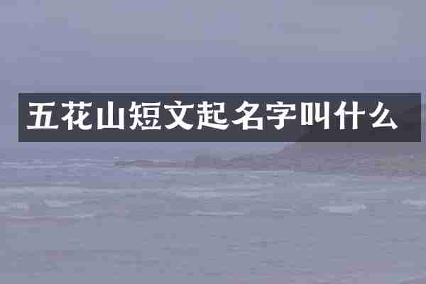 五花山短文起名字叫什么