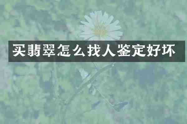 买翡翠怎么找人鉴定好坏