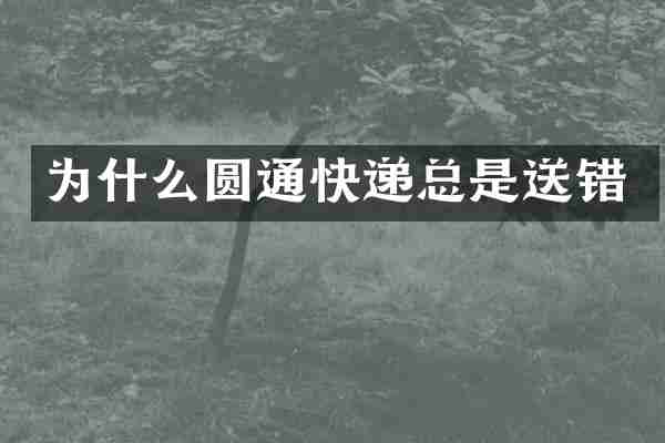 为什么圆通快递总是送错