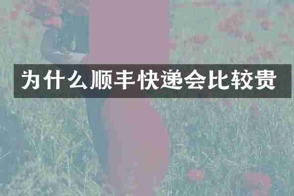 为什么顺丰快递会比较贵