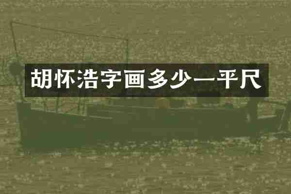 胡怀浩字画多少一平尺