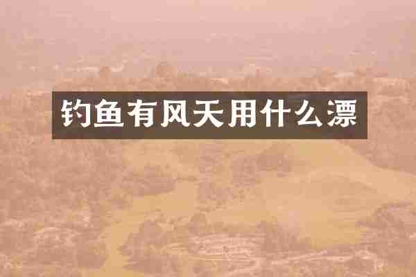 钓鱼有风天用什么漂