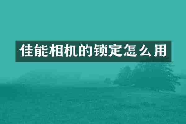 佳能相机的锁定怎么用