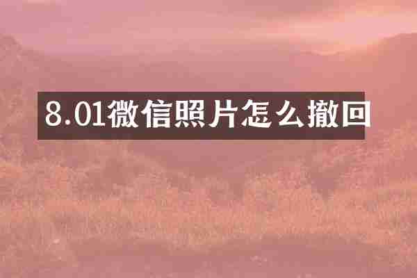 8.01微信照片怎么撤回