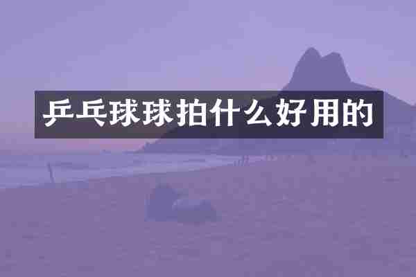 乒乓球球拍什么好用的