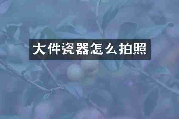 大件瓷器怎么拍照