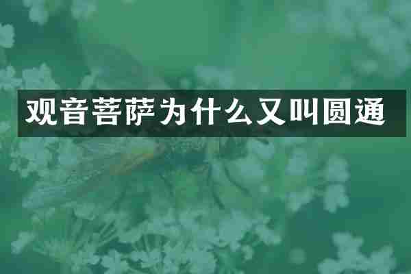 观音菩萨为什么又叫圆通