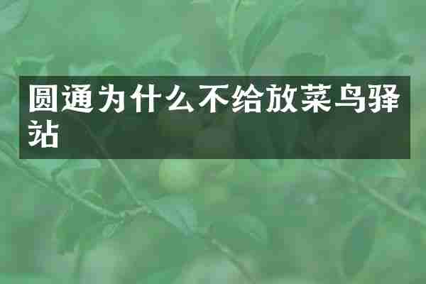 圆通为什么不给放菜鸟驿站