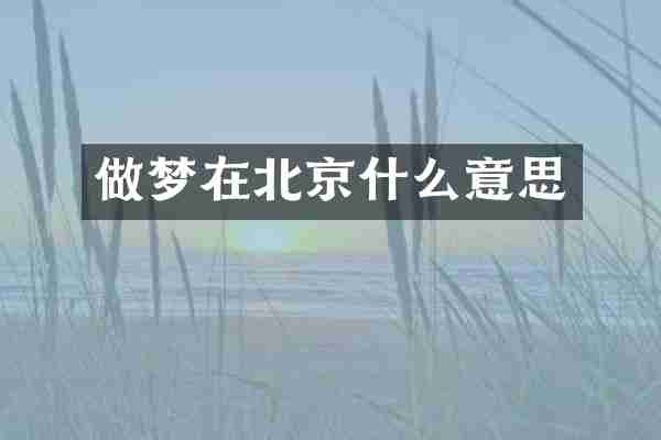 做梦在北京什么意思