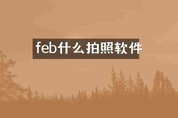 feb什么拍照软件