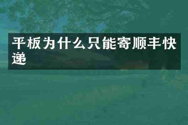 平板为什么只能寄顺丰快递