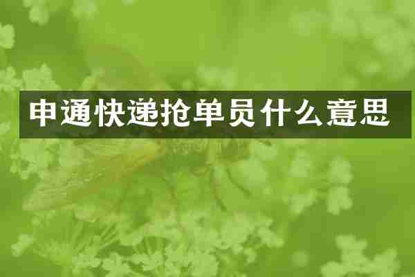 申通快递抢单员什么意思