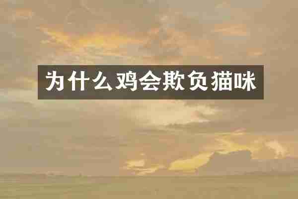 为什么鸡会欺负猫咪