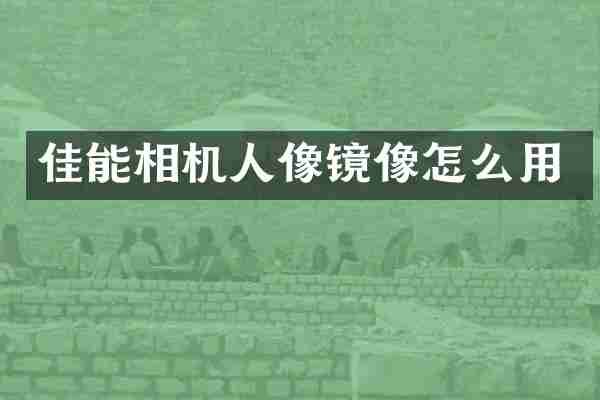 佳能相机人像镜像怎么用