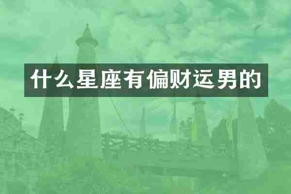 什么星座有偏财运男的