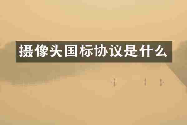 摄像头国标协议是什么