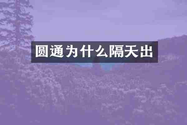 圆通为什么隔天出