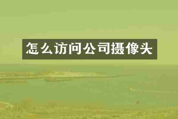 怎么访问公司摄像头