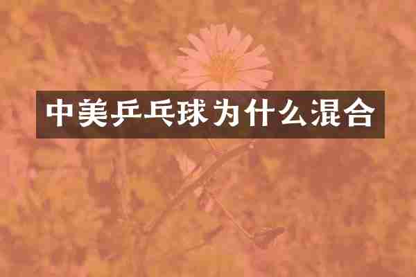 中美乒乓球为什么混合
