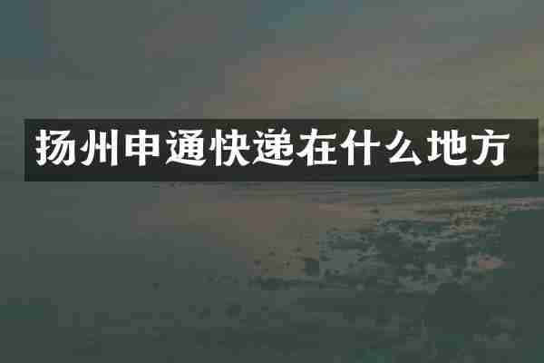 扬州申通快递在什么地方