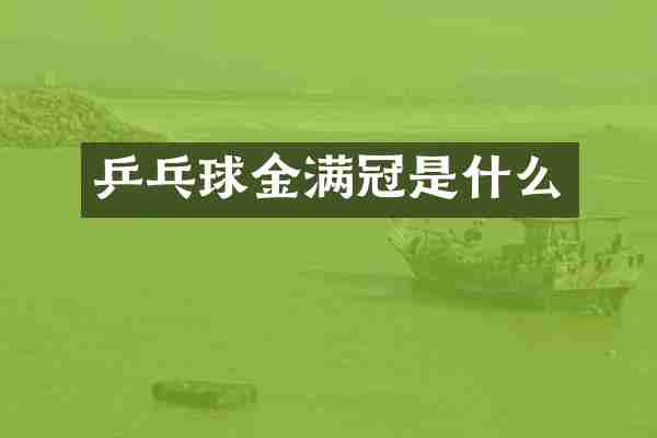 乒乓球金满冠是什么