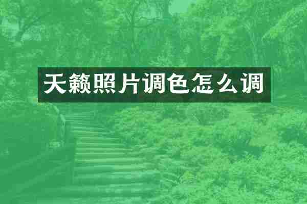 天籁照片调色怎么调