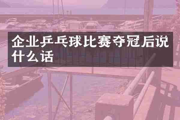 企业乒乓球比赛夺冠后说什么话