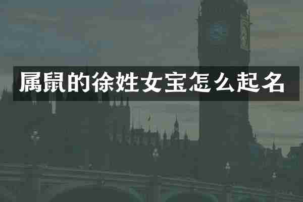 属鼠的徐姓女宝怎么起名