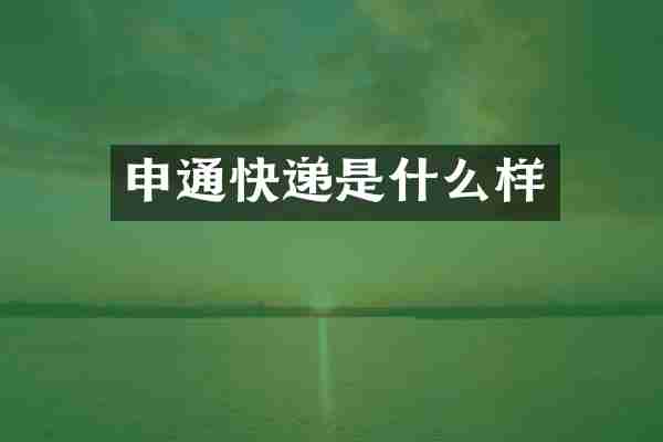 申通快递是什么样