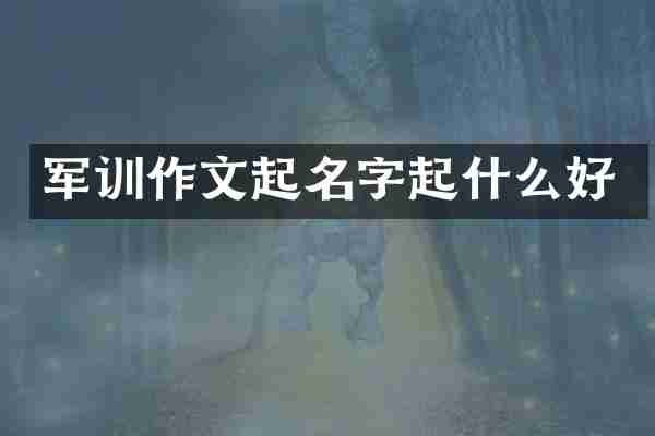军训作文起名字起什么好