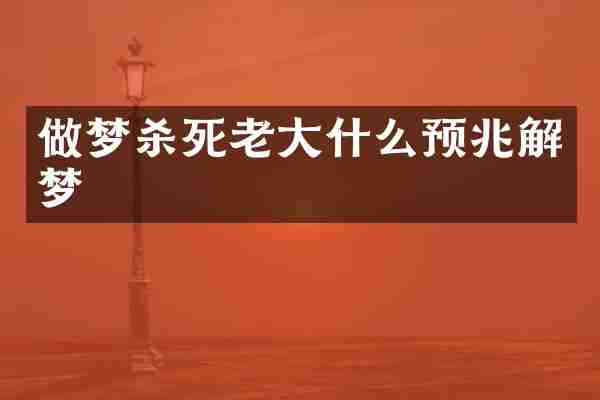 做梦杀死老大什么预兆解梦