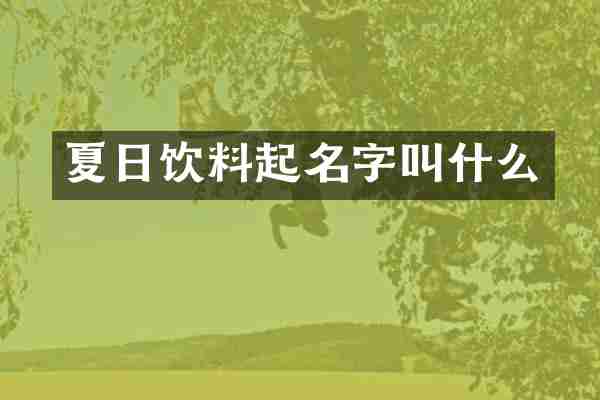夏日饮料起名字叫什么