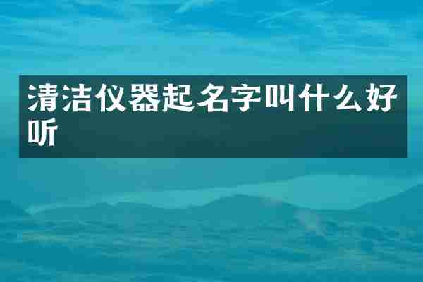 清洁仪器起名字叫什么好听