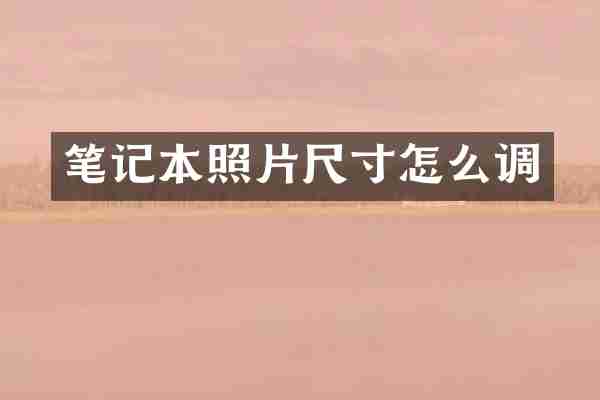 笔记本照片尺寸怎么调