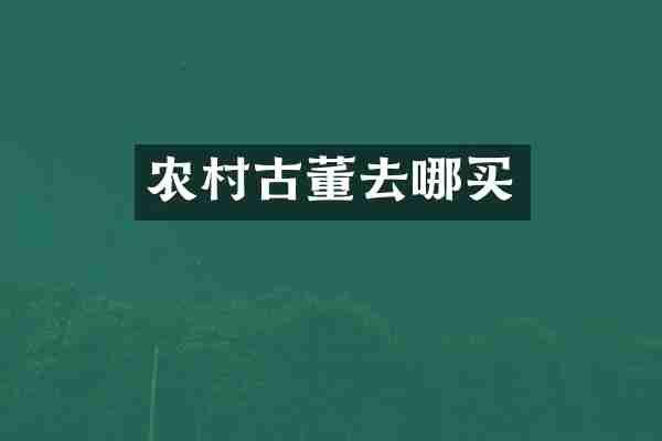 农村古董去哪买