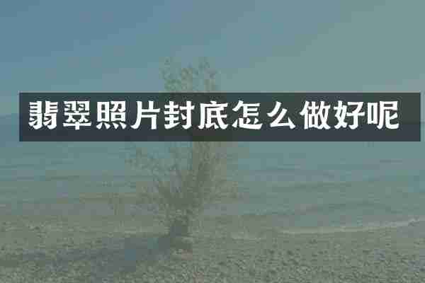 翡翠照片封底怎么做好呢
