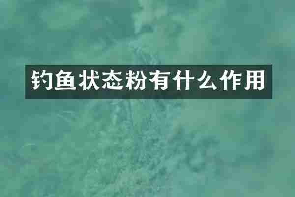 钓鱼状态粉有什么作用