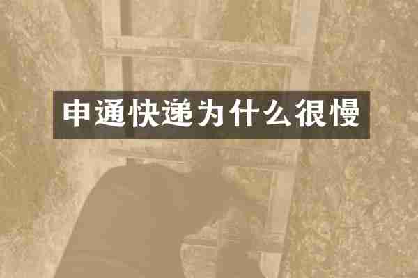 申通快递为什么很慢