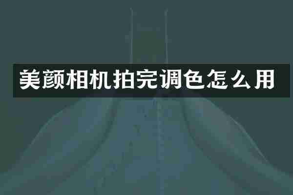 美颜相机拍完调色怎么用