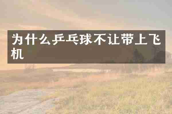为什么乒乓球不让带上飞机