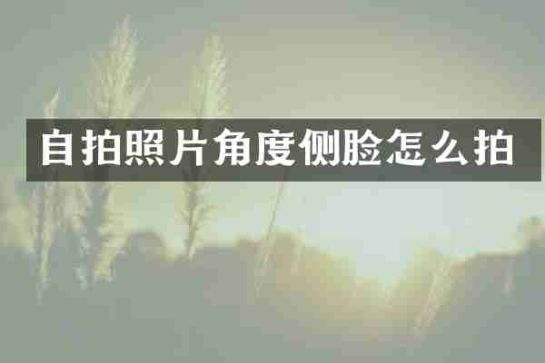 自拍照片角度侧脸怎么拍