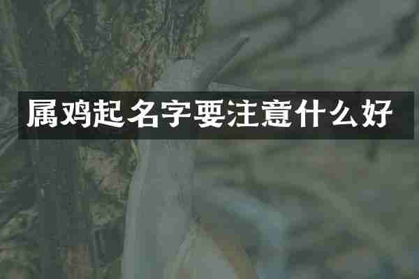 属鸡起名字要注意什么好