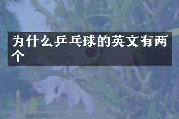为什么乒乓球的英文有两个
