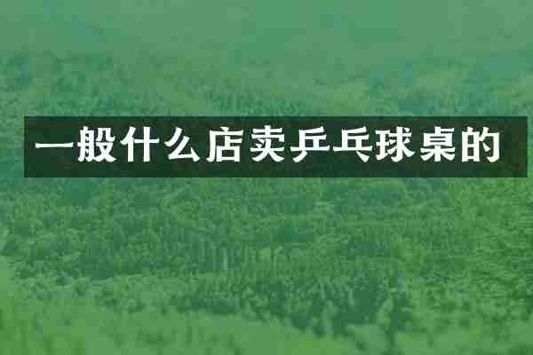 一般什么店卖乒乓球桌的
